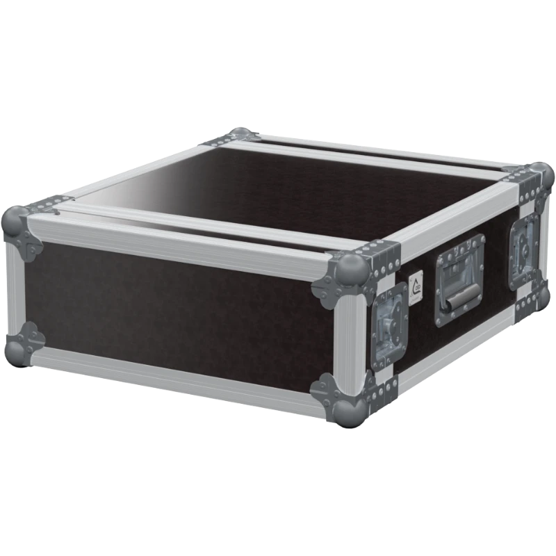 Front view of the professional Rack 2D STD 19 inch 4U 450mm depth flight case by ALP Flight Cases