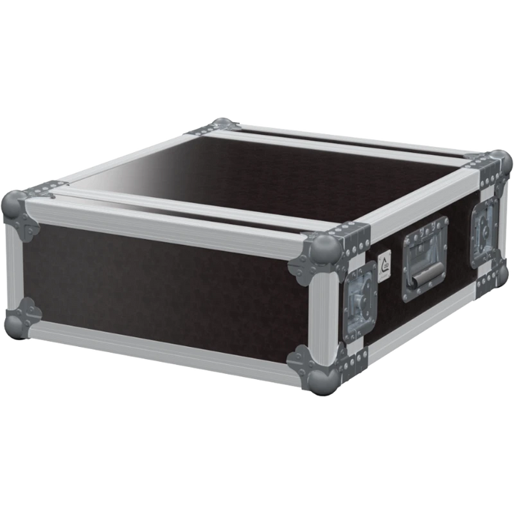 Front view of the professional Rack 2D STD 19 inch 4U 450mm depth flight case by ALP Flight Cases