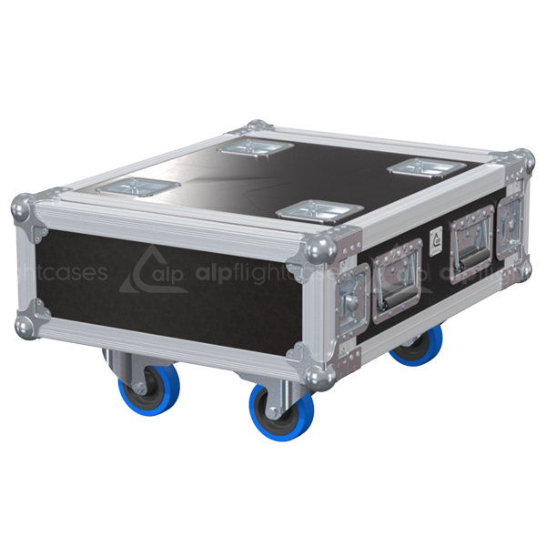 Front view of the professional Rack 2D STD 19 inch 4U 450mm depth flight case with wheels by ALP Flight Cases