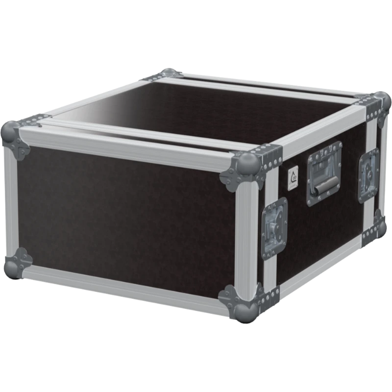 Front view of the professional Rack 2D STD 19 inch 6U 450mm depth flight case by ALP Flight Cases