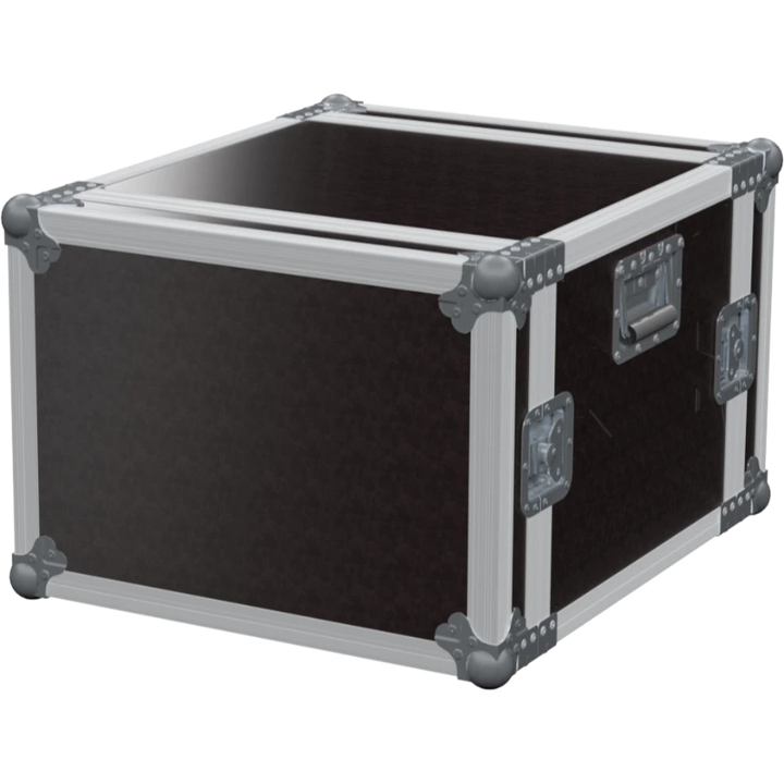 Front view of the professional Rack 2D STD 19 inch 8U 450mm depth flight case by ALP Flight Cases