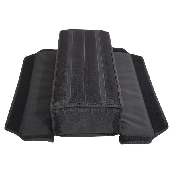 Bottom view showing the base of the rack bag and the 4 reinforced protective pads