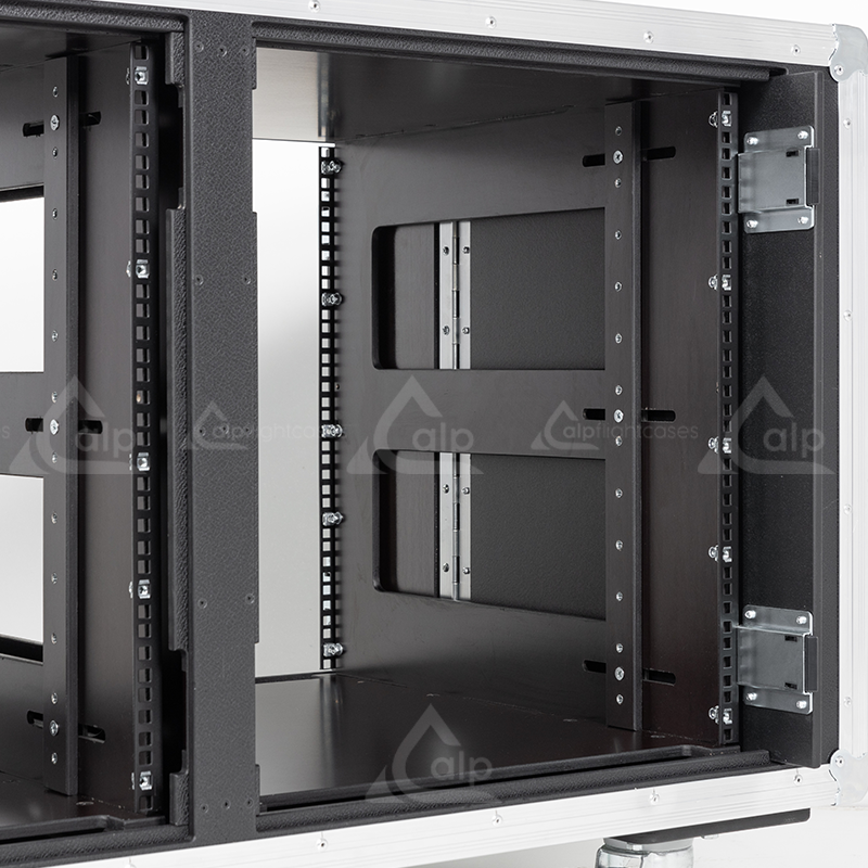 Large Sliding Rack Rack Side Sliding Double 12U 640P Wheels | Rack 19 | ALP Flight Cases