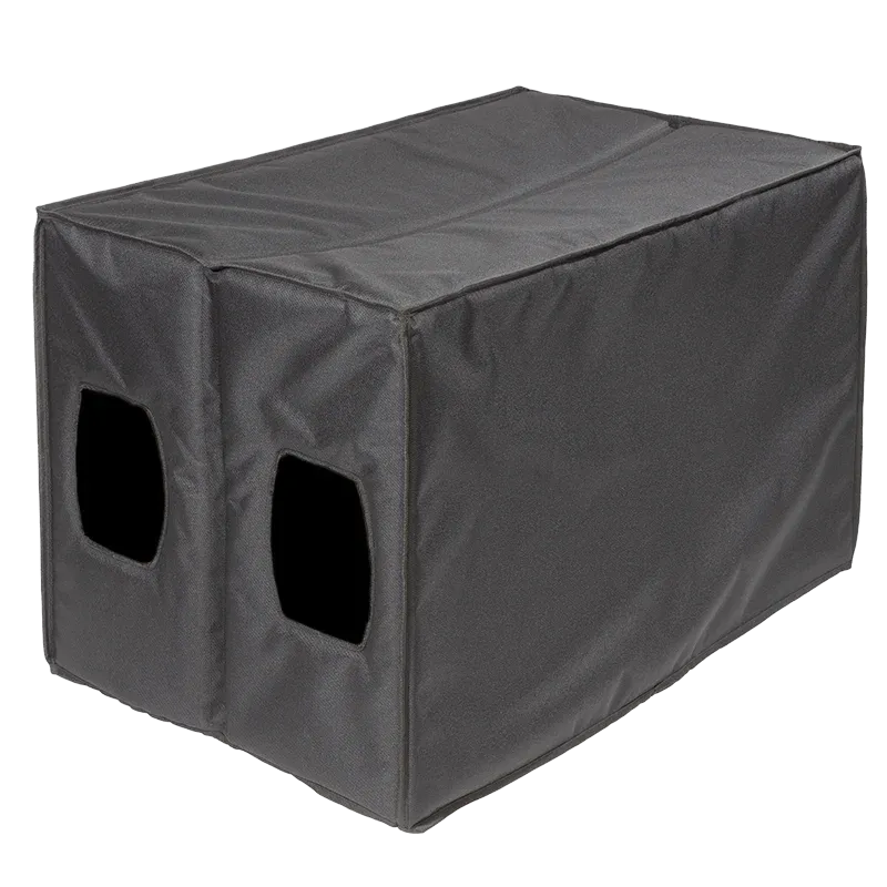 Rear and side view of the professional speaker cover showcasing the convenient handle openings for the RCF SUB 8006-AS