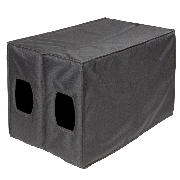 Rear and side view of the professional speaker cover showcasing the convenient handle openings for the RCF SUB 8006-AS