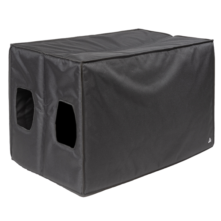 Front view of the professional cover featuring durable 1500 Denier Cordura protecting the RCF SUB 8006-AS by ALP Bags
