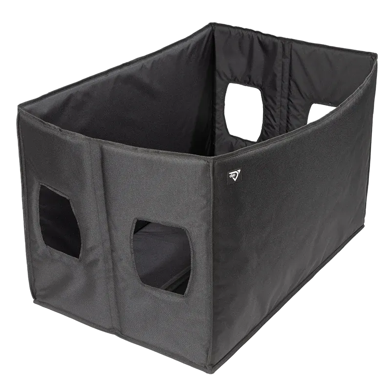 Detailed interior view of the cover, highlighting the protective 11mm foam padding designed to shield the RCF SUB 8006-AS