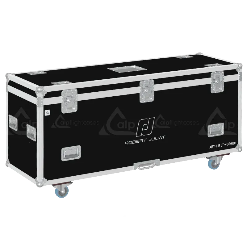 Professional flight case front view, featuring durable construction and high-quality hardware for Robert Juliat Arthur LT/GT 4000 by ALP Flight Cases