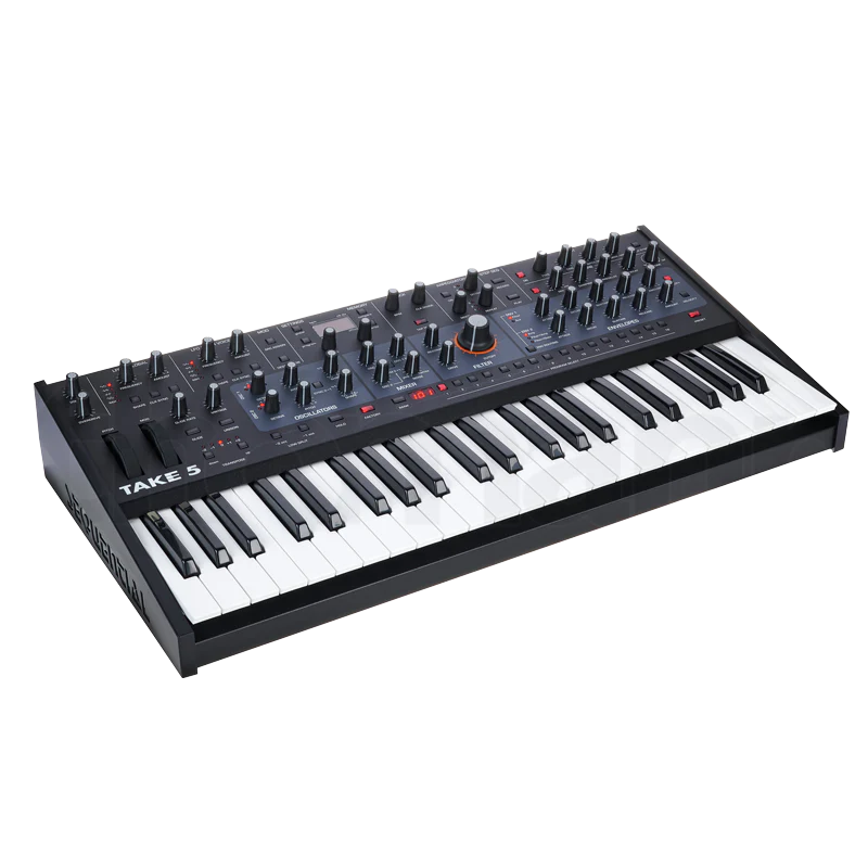 Standalone view of the Sequential Take 5 synthesizer before packing