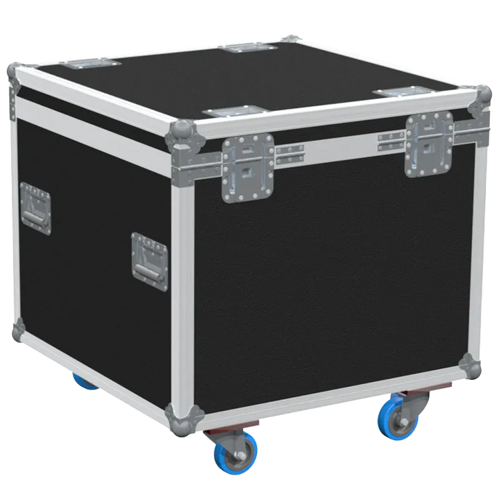 Professional flight case rear view, showcasing structural integrity and touring-grade finishing for Showtec dance floor panels by ALP Flight Cases.