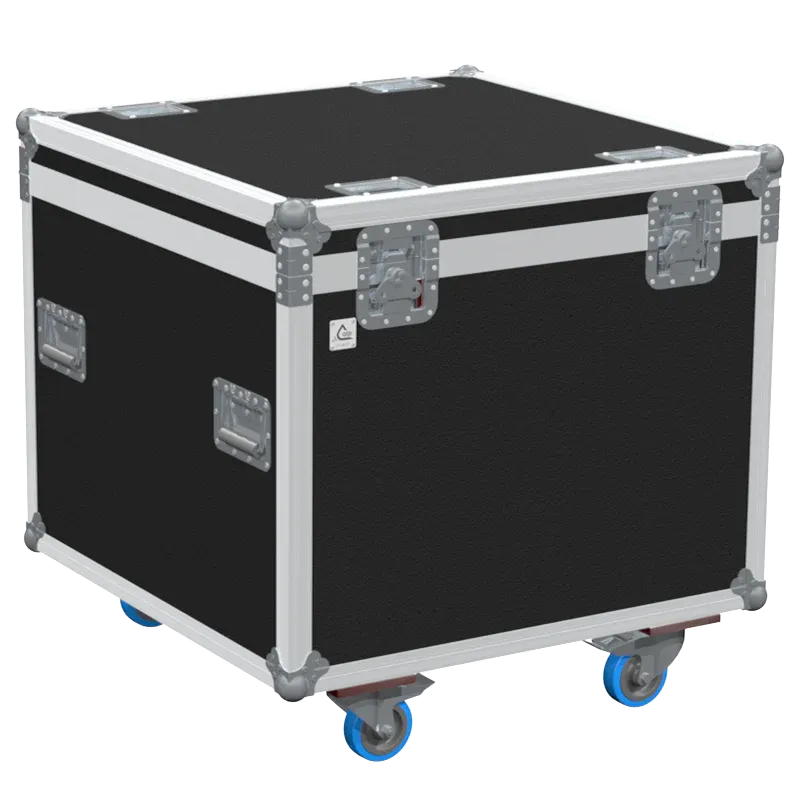 Professional flight case front view, featuring durable construction and high-quality hardware for 16x Showtec Dance Floor Sparkle by ALP Flight Cases.