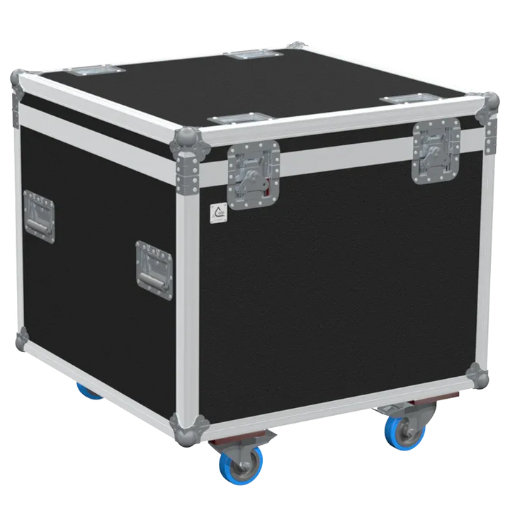 Professional flight case front view, featuring durable construction and high-quality hardware for 16x Showtec Dance Floor Sparkle by ALP Flight Cases.