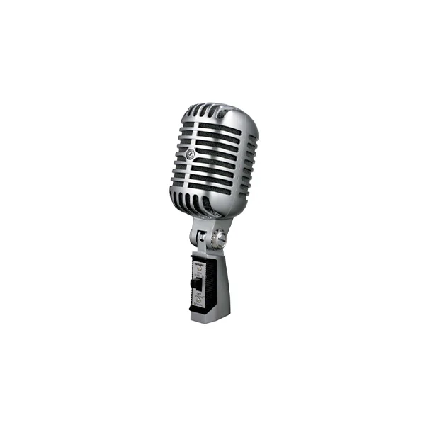 Standalone view of the iconic Shure 55SH "Elvis" style microphone before packing