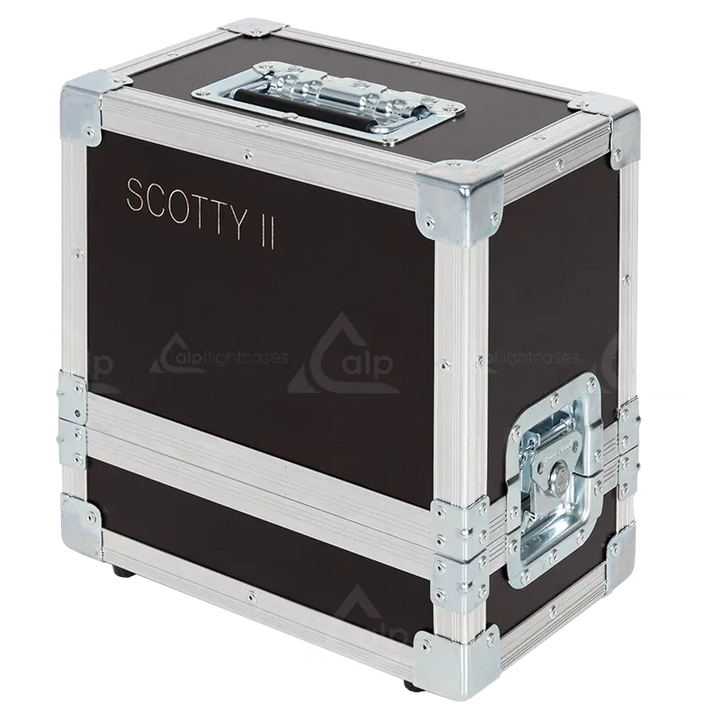 Professional flight case rear view, showcasing structural integrity for Smoke Factory atmospheric machine by ALP Flight Cases.