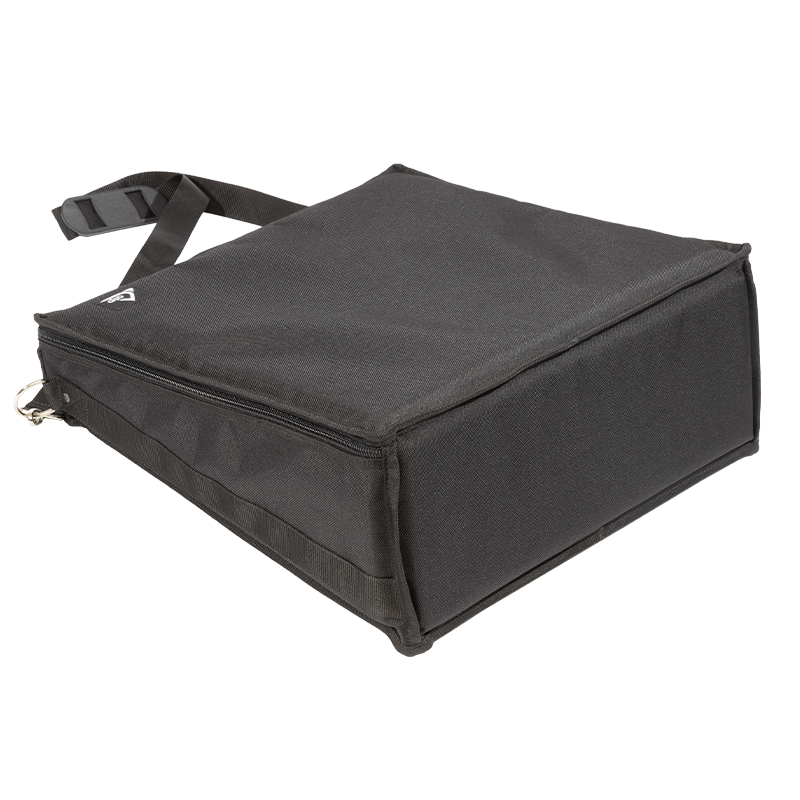 Rear view of the padded transport bag for the Soundcraft FX16 II console