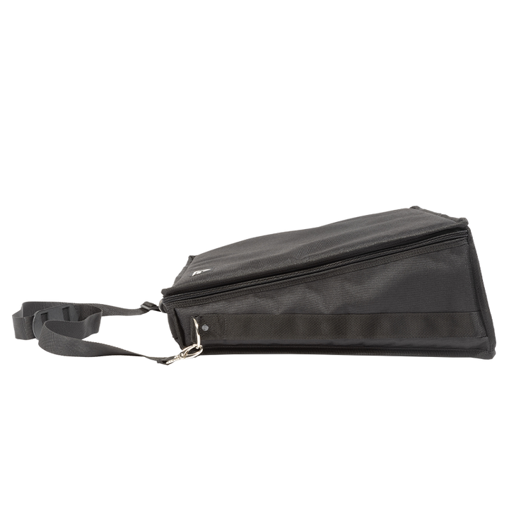 Side profile view of the protective bag for the Soundcraft FX16 II