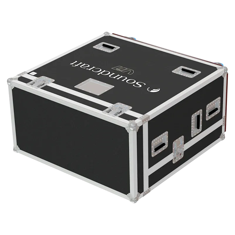 Soundcraft Vi1 Case with Doghouse 2 Doors and Wheels lateral top view flight case