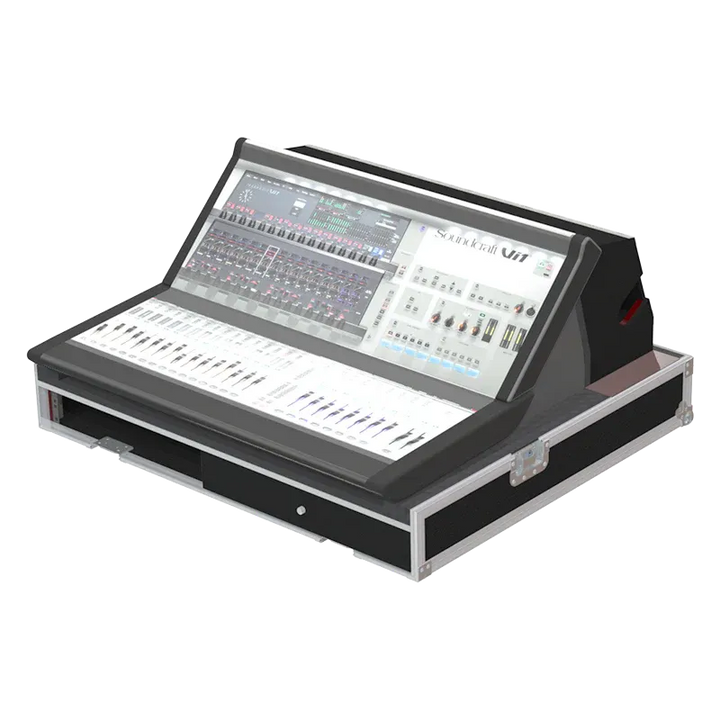 Soundcraft Vi1 Case with Doghouse 2 Doors and Wheels lateral side flight case