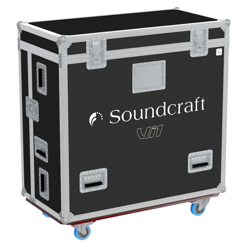 Soundcraft Vi1 Case with Doghouse 2 Doors and Wheels lateral closed flight case