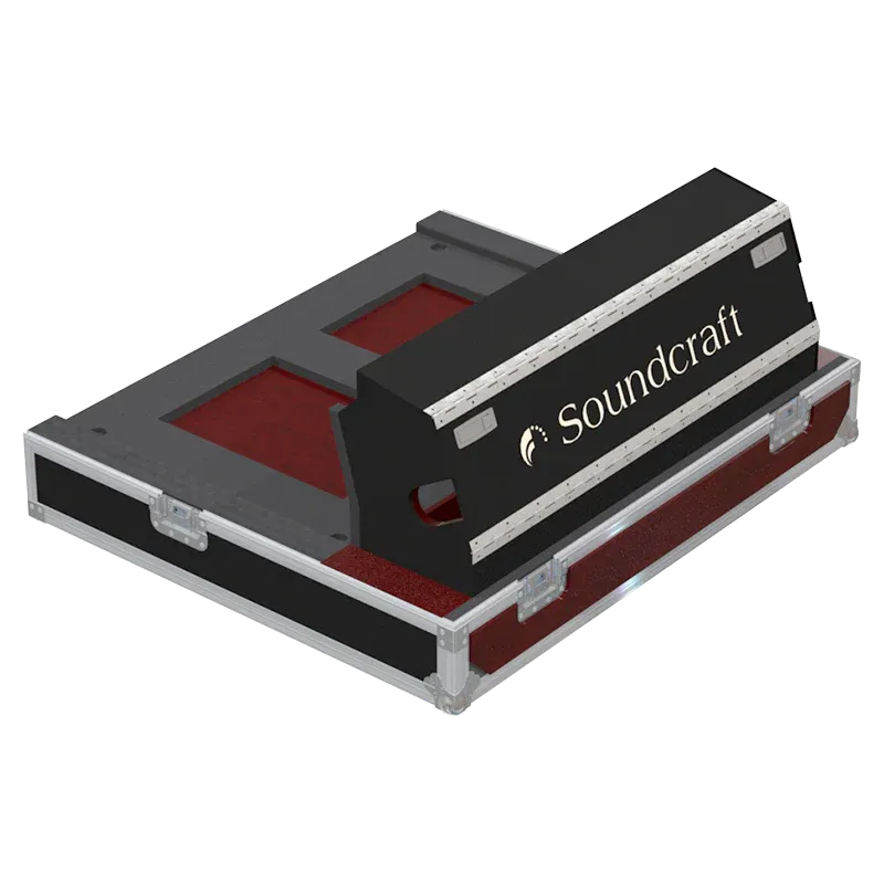 Soundcraft Vi1 Case with Doghouse 2 Doors and Wheels backside flight case lateral