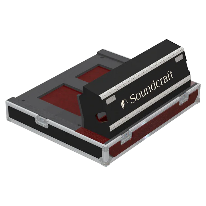 Soundcraft Vi1 Case with Doghouse 2 Doors and Wheels backside flight case lateral