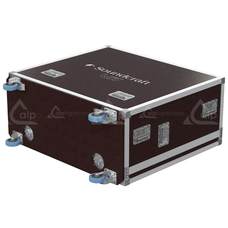 Soundcraft Vi1 Series II Case with Wheels back view flight case