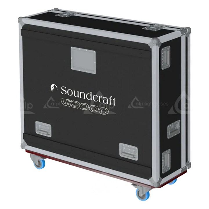 Soundcraft Vi2000 Series II Case with Wheels lateral side view flight case