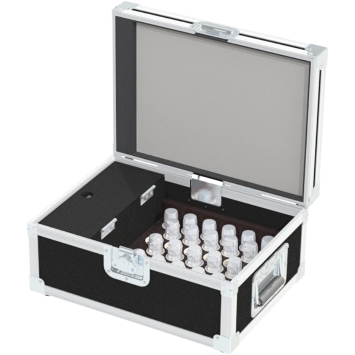 Close-up of the specialized Large Case Corners and the robust Medium Butterfly Catch securing the ALP utility case