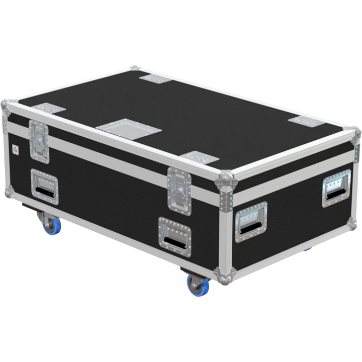 Exterior front view of the professional rigging hardware flight case featuring 10mm Birch Plywood, durable PVC finish, and heavy-duty wheels by ALP Flight Cases
