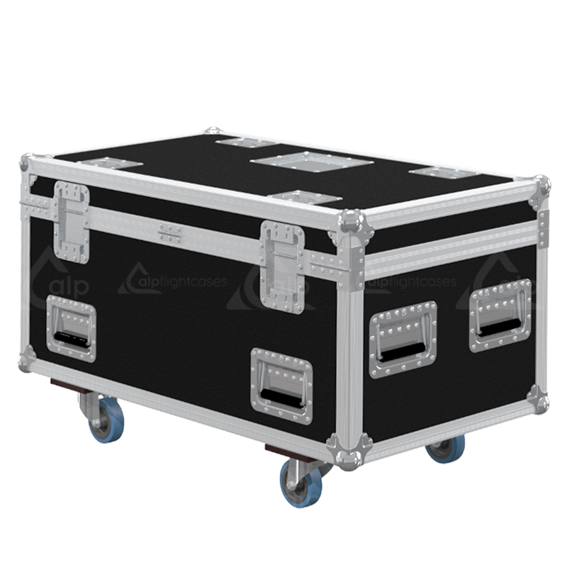 Professional flight case rear view, showcasing structural integrity and touring-grade finishing for Verlinde SR5 motors by ALP Flight Cases.