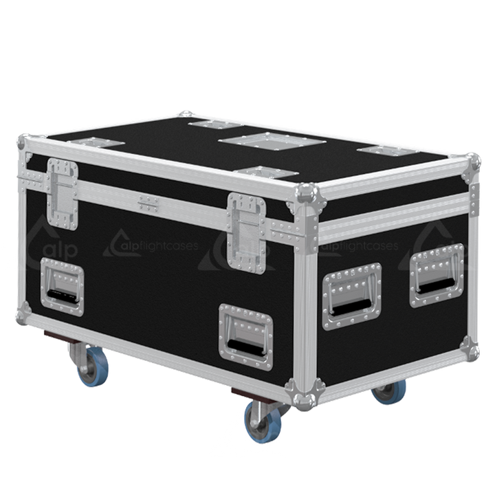 Professional flight case rear view, showcasing structural integrity and touring-grade finishing for Verlinde SR5 motors by ALP Flight Cases.