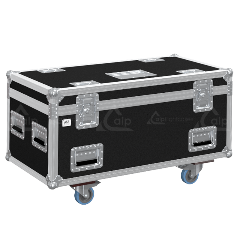 Professional flight case front view, featuring durable construction and high-quality hardware for 2x Verlinde SR5 0.5T motors by ALP Flight Cases.