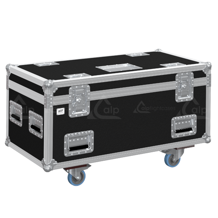 Professional flight case front view, featuring durable construction and high-quality hardware for 2x Verlinde SR5 0.5T motors by ALP Flight Cases.
