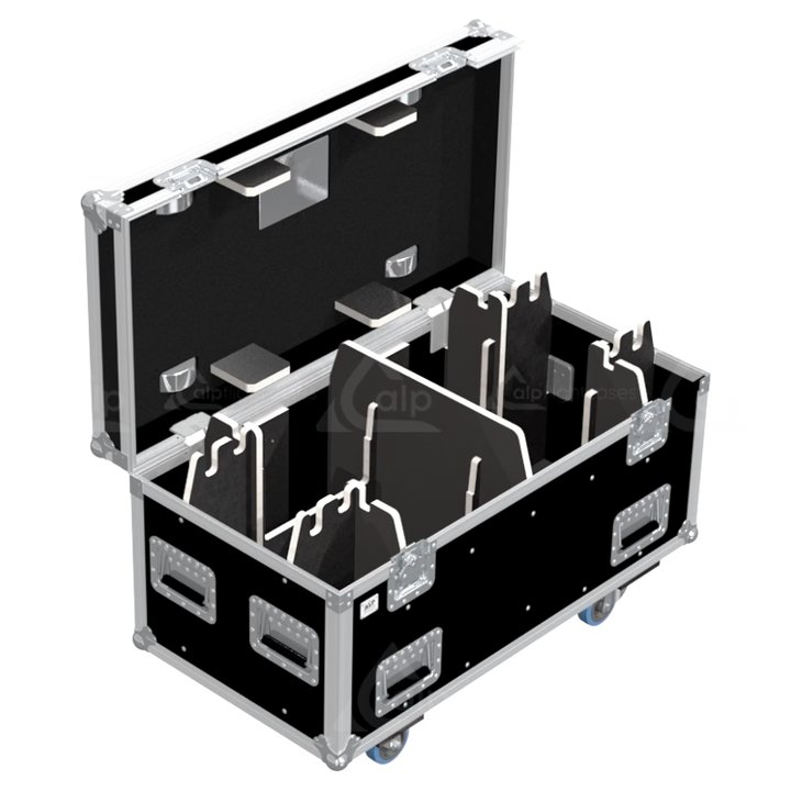 Empty interior view of the professional flight case, highlighting the precision-engineered compartment for motor housing and cabling.