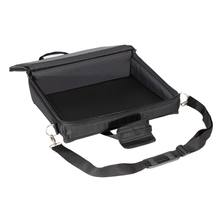 Interior view of the professional bag, highlighting the 11mm foam structure and secure fit for the lighting console