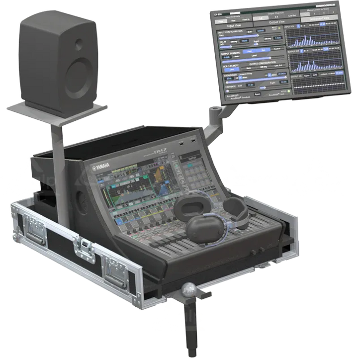 Yamaha DM7 Compact Series III Case with Wheels lateral side view flight case open