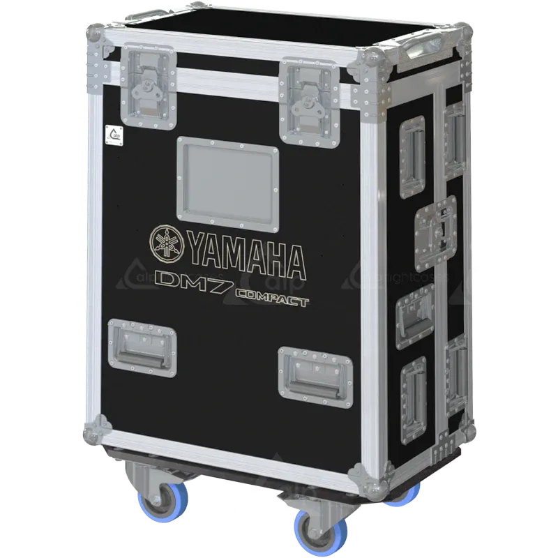 Yamaha DM7 Compact Series III Case with Wheels flight case lateral side closed view