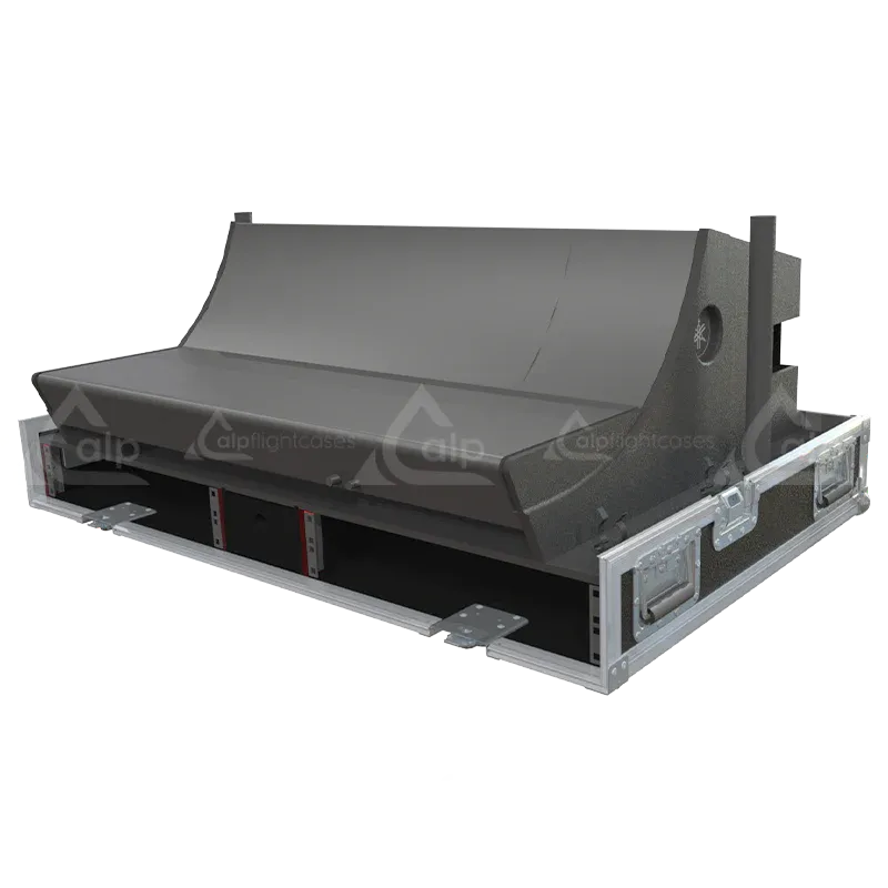 Yamaha DM7 Series III Case with Rack, Drawer and Wheels open case interior side view