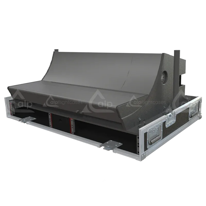 Yamaha DM7 Series III Case with Rack, Drawer and Wheels open case interior side view