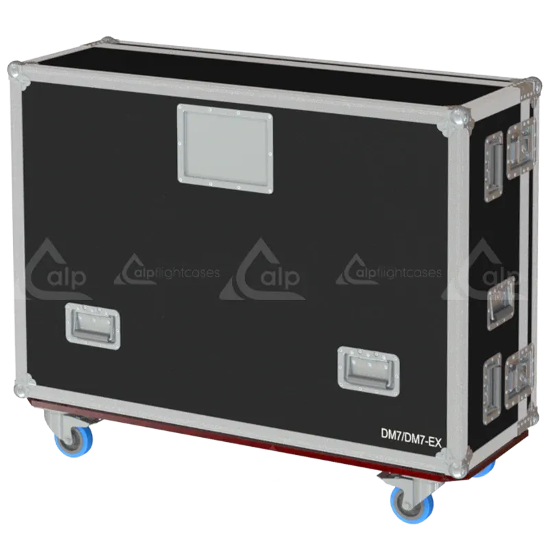 Yamaha DM7 Series III Case with Wheels closed lateral side view