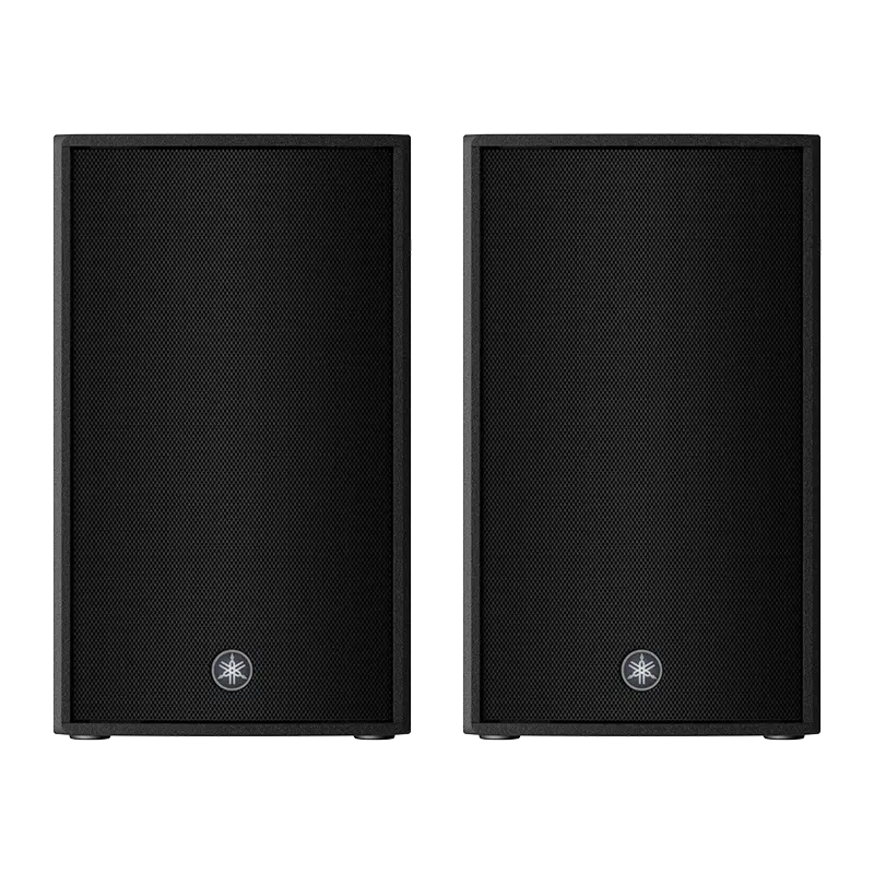 Two Yamaha DZR10 active / CZR10 passive 10-inch professional loudspeakers