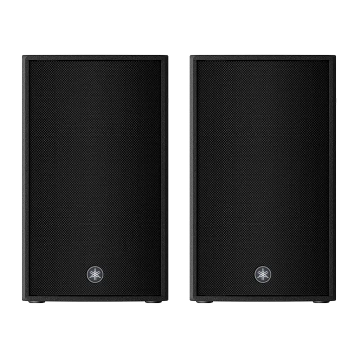 Two Yamaha DZR10 active / CZR10 passive 10-inch professional loudspeakers