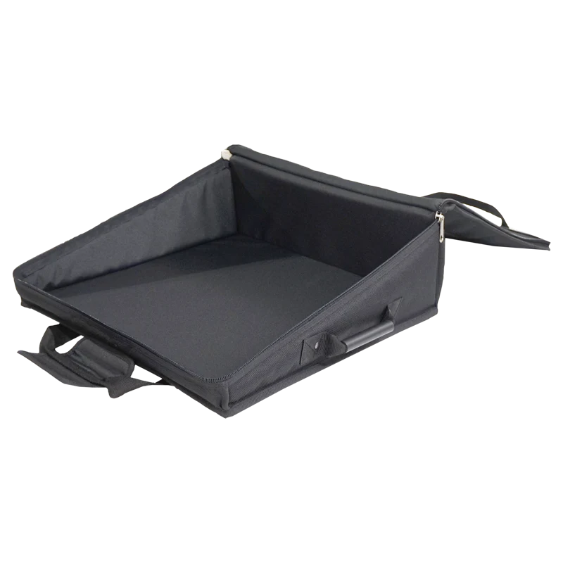 View of the open protective bag without the equipment, highlighting the interior double foam and rigid Platex structure