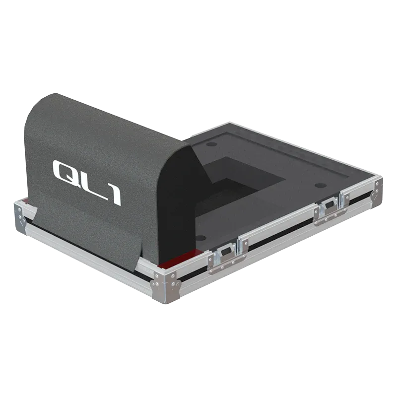 Yamaha QL1 Case with Doghouse V2 flight case lateral side view