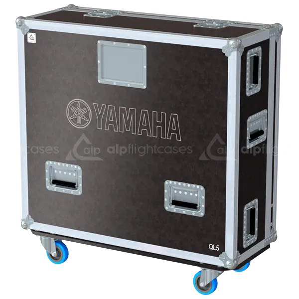 YAMAHA QL5 SERIE III 1 DOOR STD - WHEELS LATERAL SIDE VIEW FLIGHT CASE