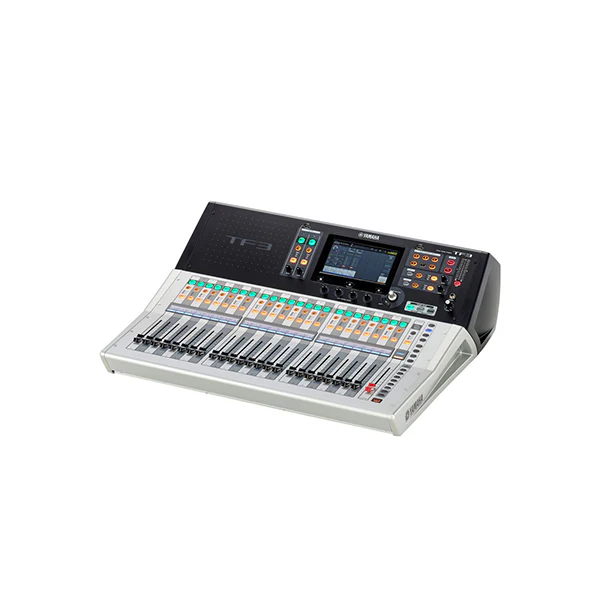 Standalone view of the Yamaha TF3 digital mixing console before covering