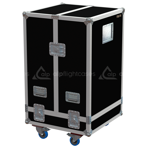 Front view of the touring flight case for 1x Funktion-One PSM318 DJ monitor by ALP Flight Cases