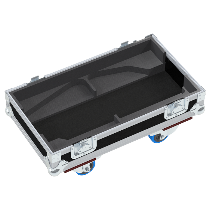 Empty interior of the flight case for 2x NEXO PS10 R2 Left showing precision CNC-cut foam for secure audio transport