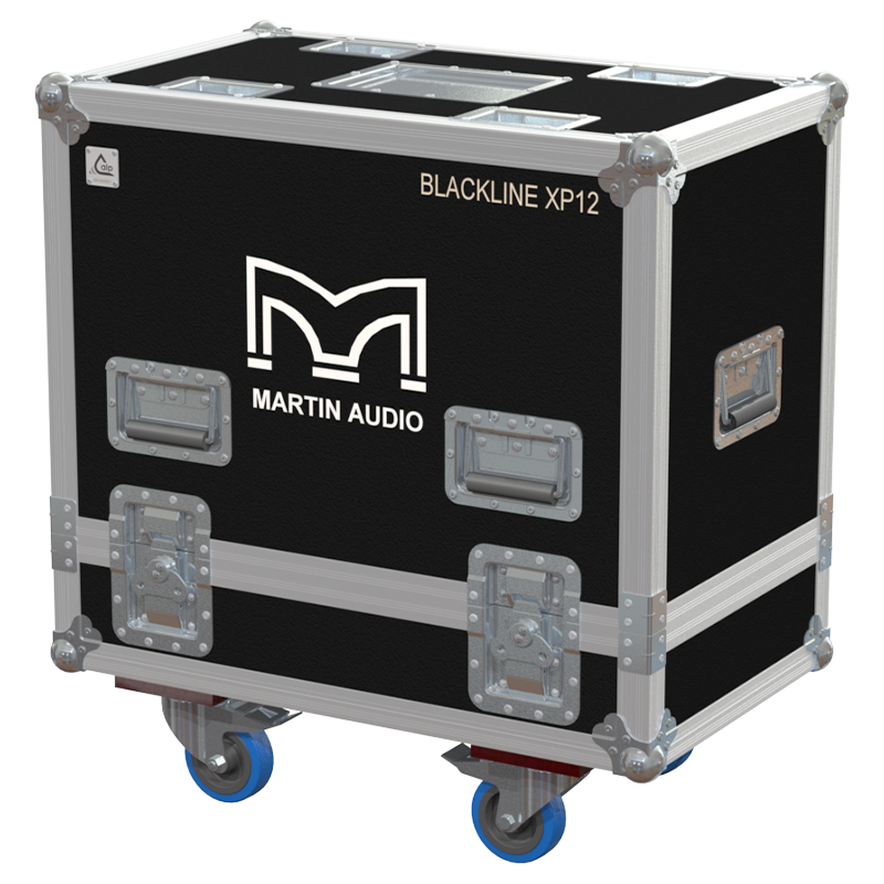 ALP FLIGHT CASES 2x MARTIN AUDIO BLACKLINE XP12 - WHEELS