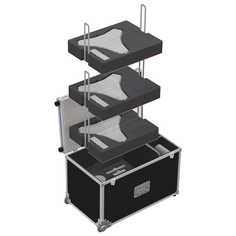 Flight Case 3x KONFTEL 800, CAM 50 - WHEELS